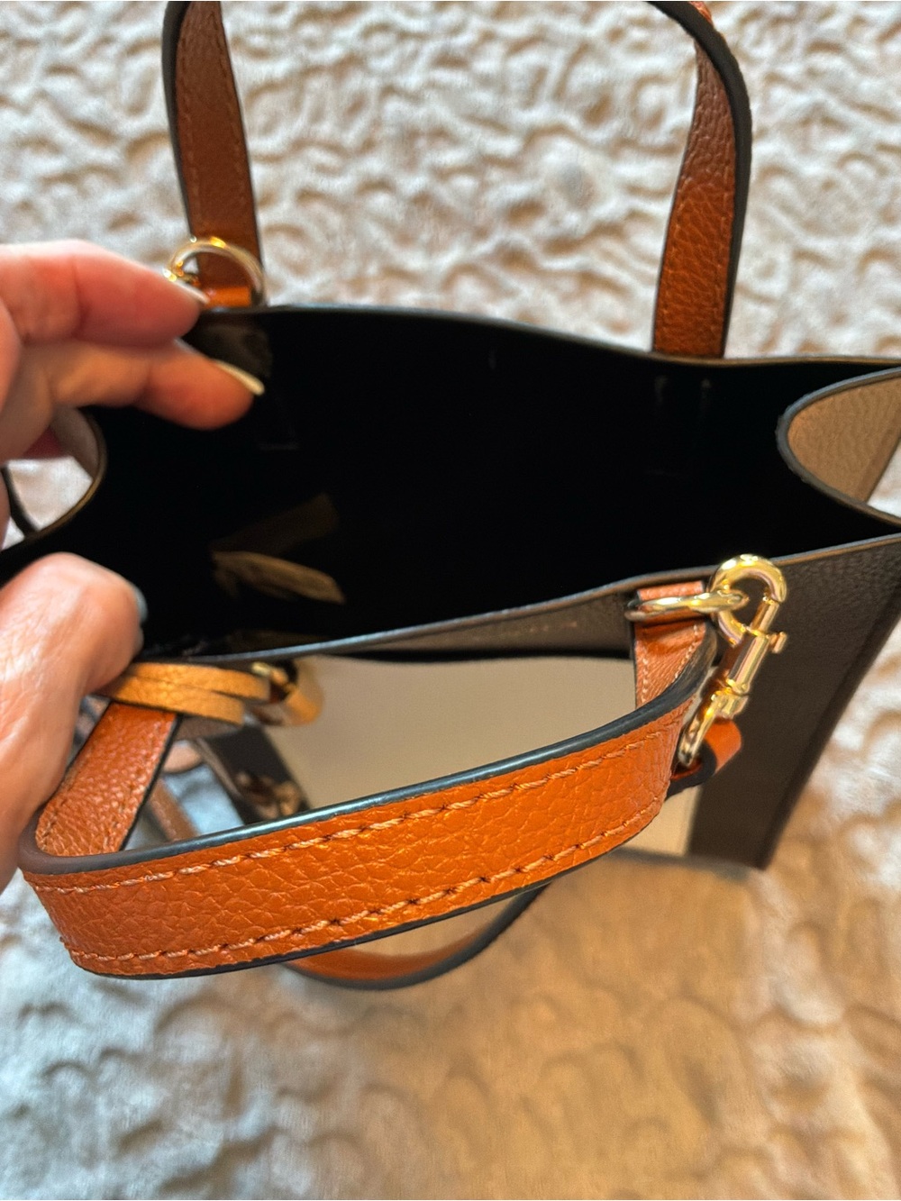 Marc Jacobs Calfskin Micro Grind Tote Bag- Smoked Almond Multicolour - Picture 5 of 5